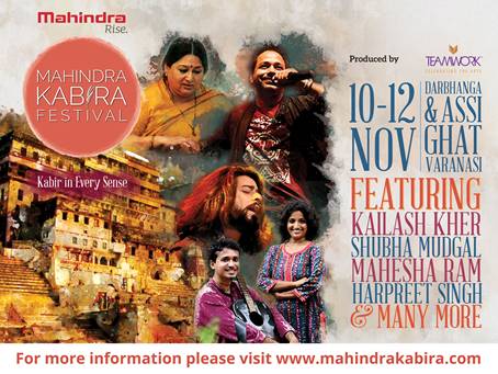 Second edition of Mahindra Kabira Festival to take place from 10th – 12th November, 2017